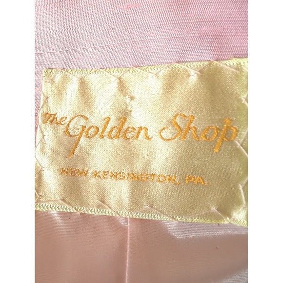 Vintage Pink Silk Brocade Coat Dress Knot Detail Occasion Formal Event Size Med - Picture 6 of 7